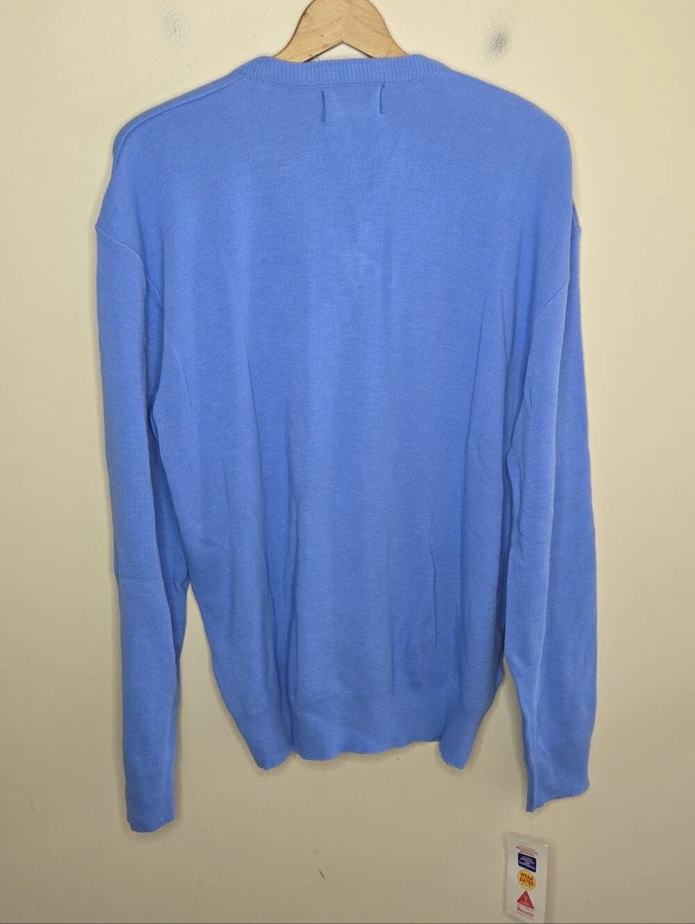 Vintage NEW McBriar Bud Light Cornflower Blue V-neck Pullover Sweater Size XXL